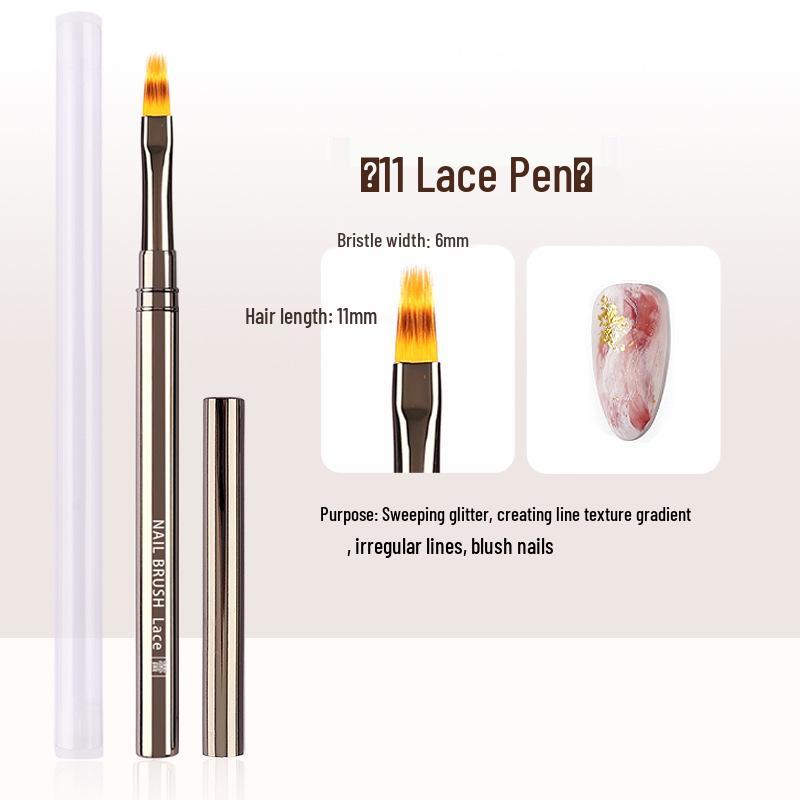 Metal Rod Nail Art Brush Set: Gel Polish, Painting, Flower & Liner Brushes