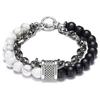 Mens Geometric Beaded Bracelet With Iron Chain For Travel Gift And Fashion Style
