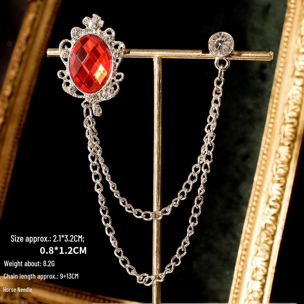 Baroque Rhinestone Pearl Corsage Necklace Brooch - Retro British Court Suit Accessory