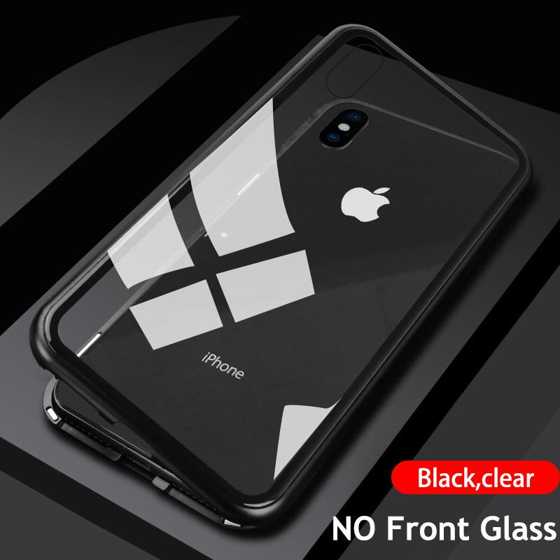 2 IN 1 Glass 360 Degree Full Protection Phone Case For iPhone 11 Pro Max Back Cover With Magnetism