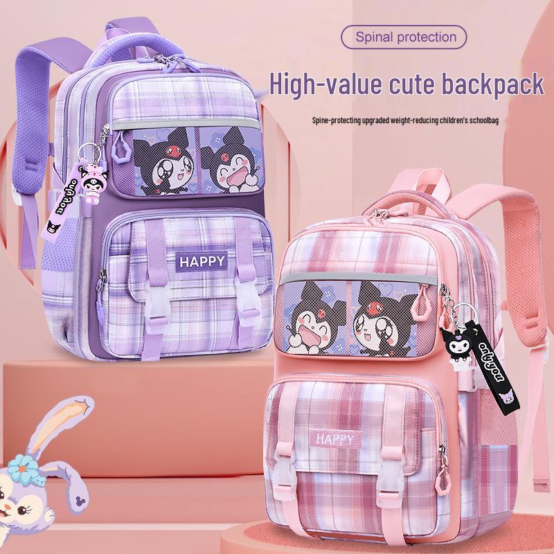 Lightweight Backpack for Girls Grades 1-9: Large Capacity, Spine Protection, Load Reduction