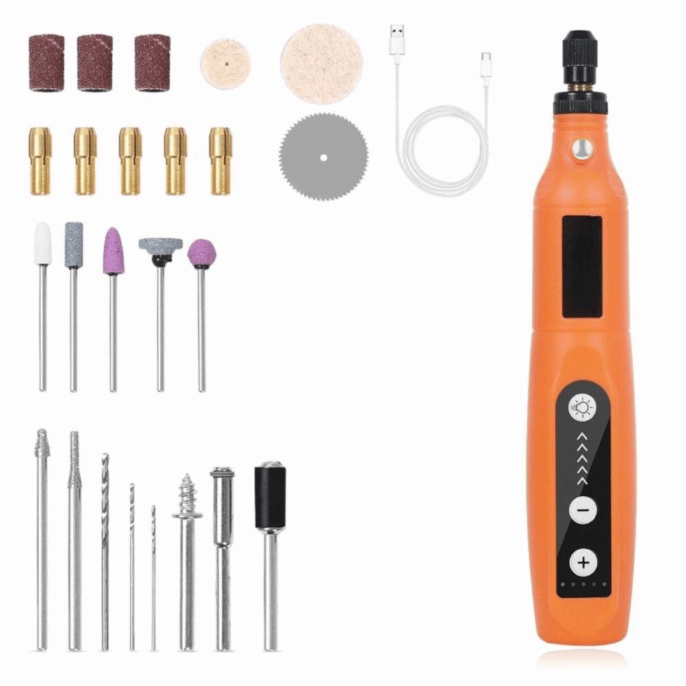 5-Speed Adjustable Rechargeable Polishing Machine Digital Display USB Engraving Tool DIY Projects