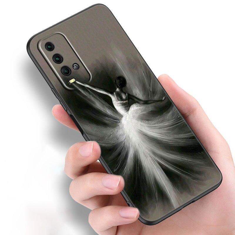 Ballerina Girl Phone Case For Xiaomi Redmi Note 10 9 Pro Max 10S 10T 9A 9C 9S 9T 8A 8T 8 7 Pro Soft TPU Black Cover
