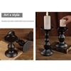 European Vintage Iron Candlestick, Black Classic Pillar, 2 Sizes for Home/Wedding Decor Candle Base Pallet