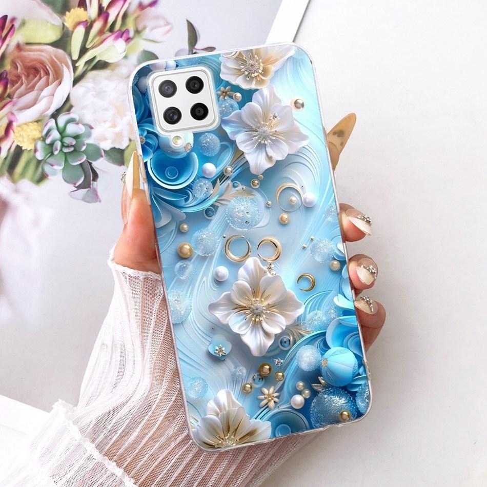 For Samsung Galaxy A22 4G A225F 5G A226B Cute Flower Butterfly Cat Painted Case For Samsung A22 Soft Silicone TPU Phone Cases