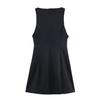 New European and American Style Women's Clothing Fashion Contrasting Color Bow Decoration Mini Dress