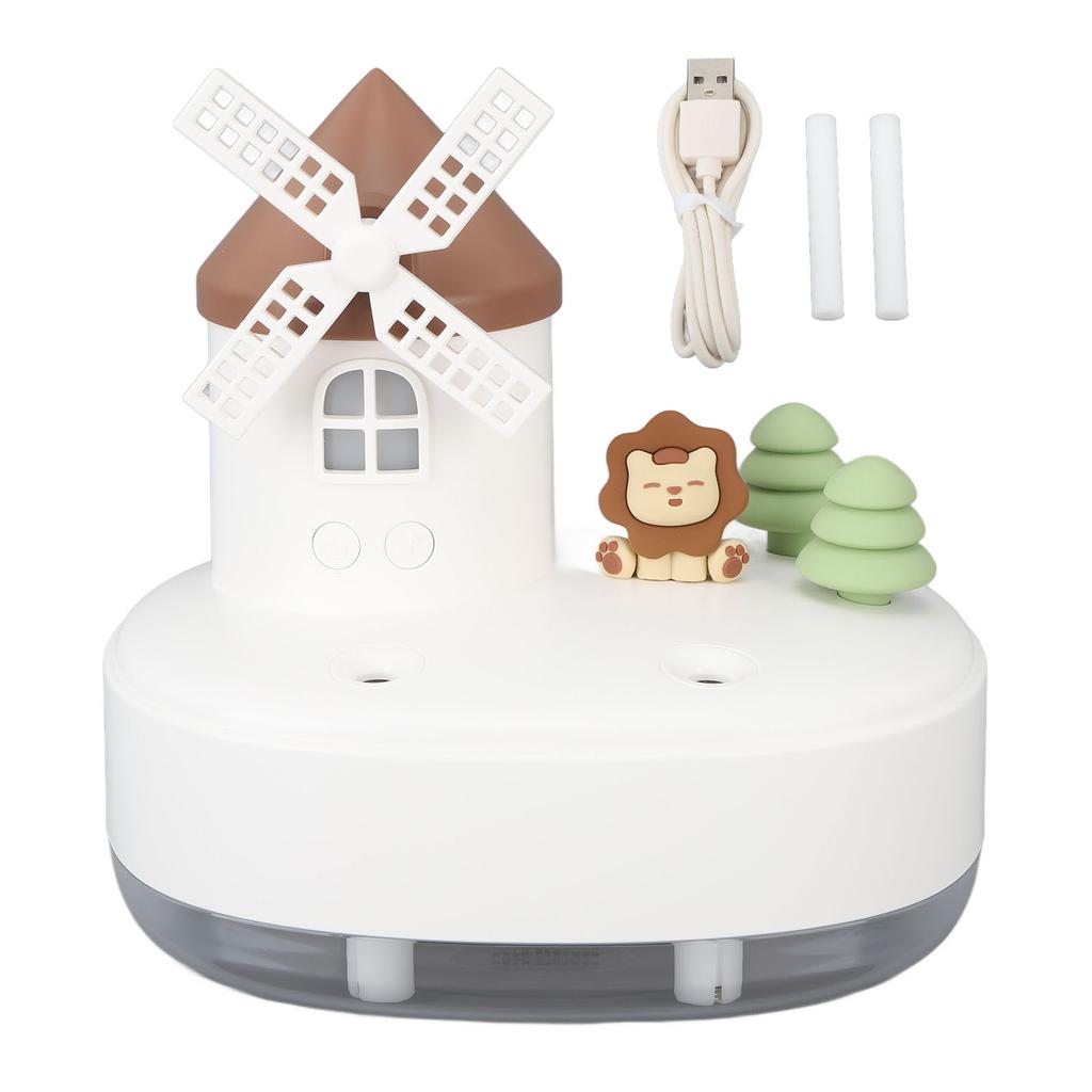 Windmill Music Box Humidifier Creative Bedroom Office Wireless Portable Rotating Humidifier