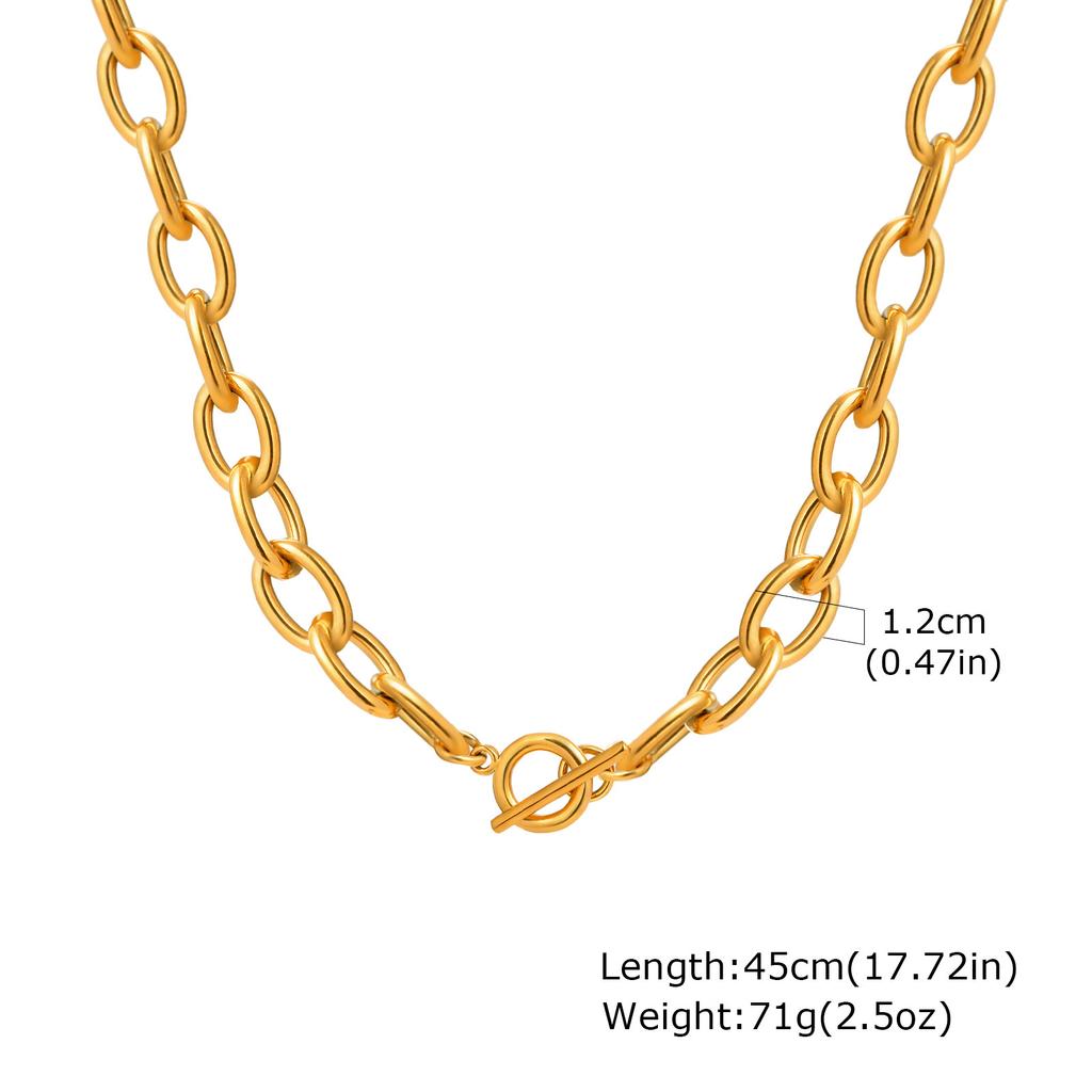 Gold Bracelet Stainless Steel Ot Buckle Thick Chain Large Chain Fashion Jewelry Ladies 803