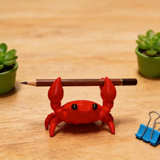 Krabba Pennställ Söt 3D Skrivbordsorganisatör för Pennor Blyertspennor Glasögon Dekorativ Gåva för Barn Vuxna Skolkontorsmaterial