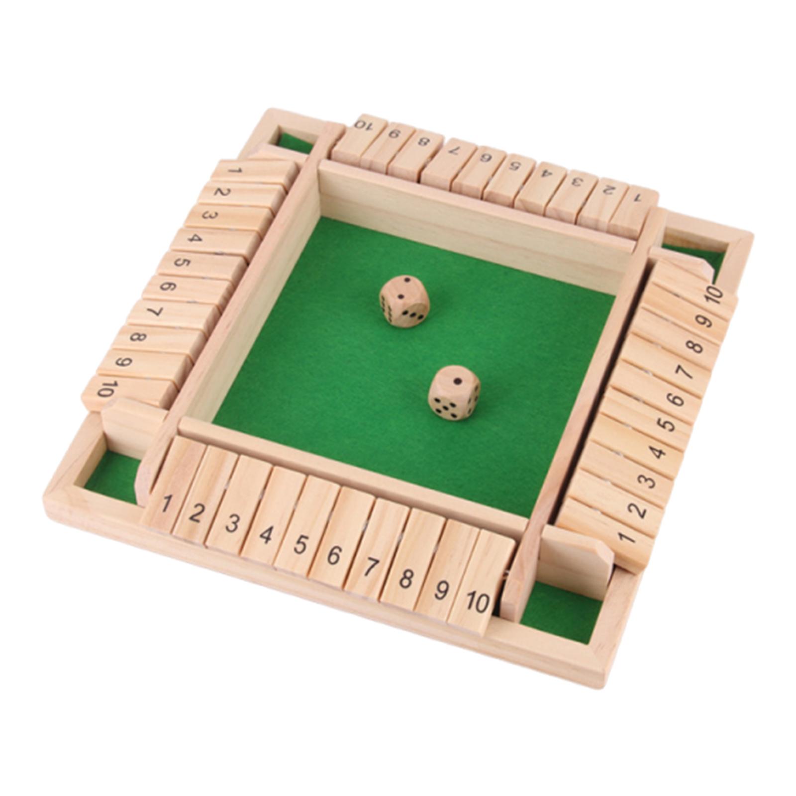 Wooden Shut The Box Game 2-4 Player Shut The Box-Dice Board Game Educational Math Puzzle Board Game for Families and Parties