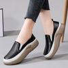 2022 Autumn Women's Ultra-Fiber Thick Sole White Casual Loafers with Color Blocking for Pregnancy