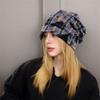 American Stack Hat Women's Spring Fashion Big Head Circumference Hat Showing Face Small Internet Celebrity Retro Hole Plaid Bag Head Hat Cold Hat