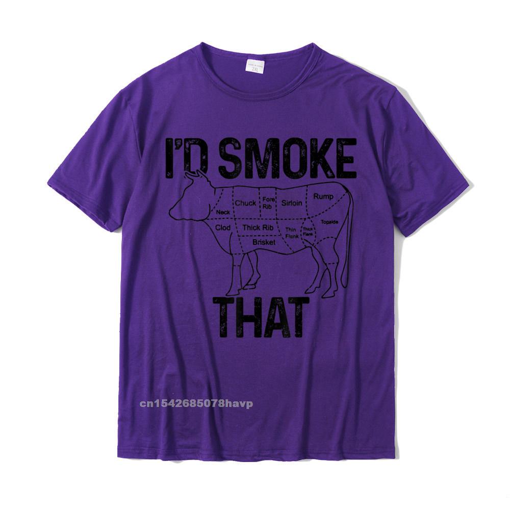 Unisexs Chef Butcher Cook BBQ Id Smoke That Cow Beef Funny Gift TShirt Unisexs Hot Sale Gift Tops T Shirt Cotton Tshirts Family