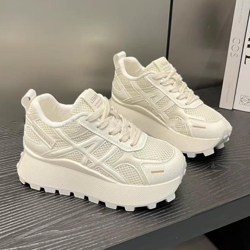 Factory direct sales mesh breathable Forrest Gump shoes women's 2025 summer new versatile thick-soled slow running casual sports shoes