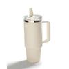 Leak-Free Declaration Tumbler Straw Leak-Proof Large Capacity Lid Included Vacuum Insulated Cold Retention Completely Sealed Office Car Gym PANT White