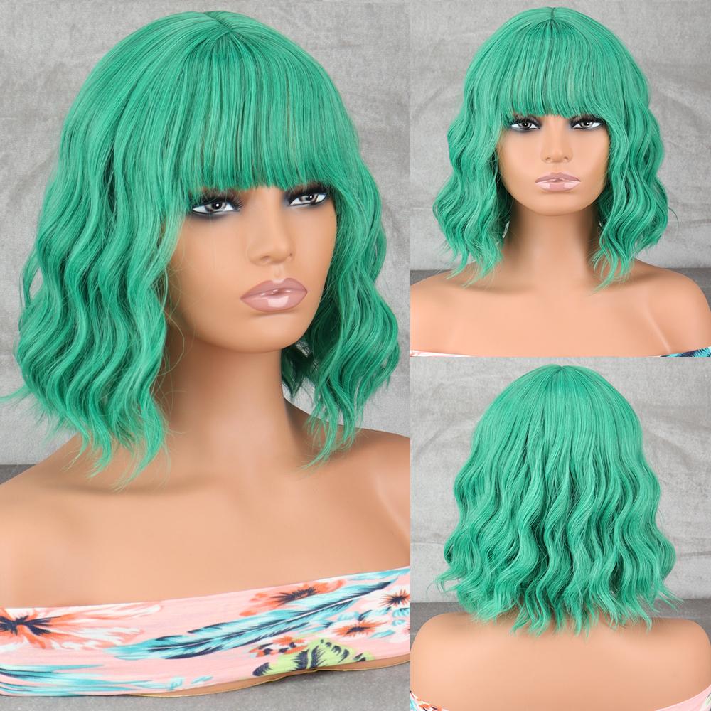 

Міс Перука Коротка хвиляста Біло-біла Сіра Синтетична Перука Жіноча Термостійка Натуральна Напівчастина Перука Лоліти для Косплея 35cm