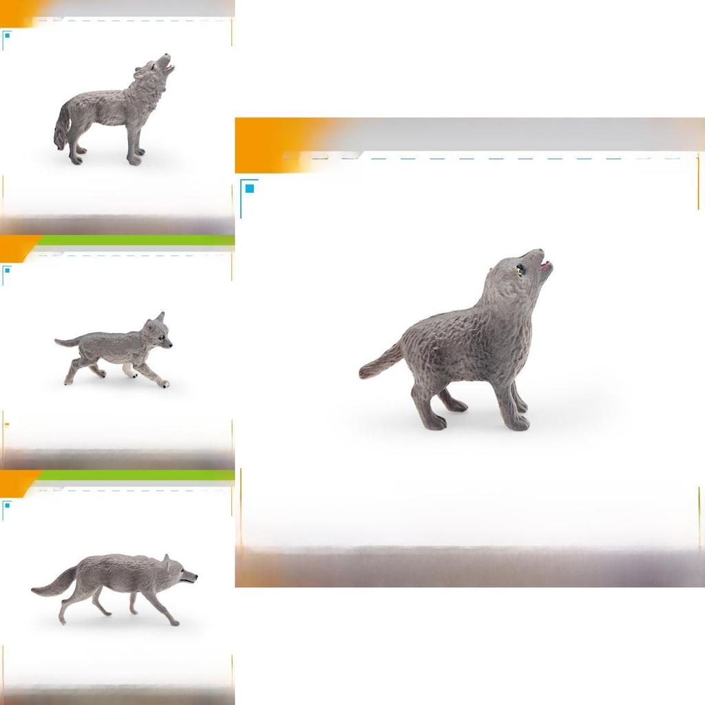 Wild Animal Pvc Gray Wolf Miniature Sculpture For Kids Learning And Collectible Display