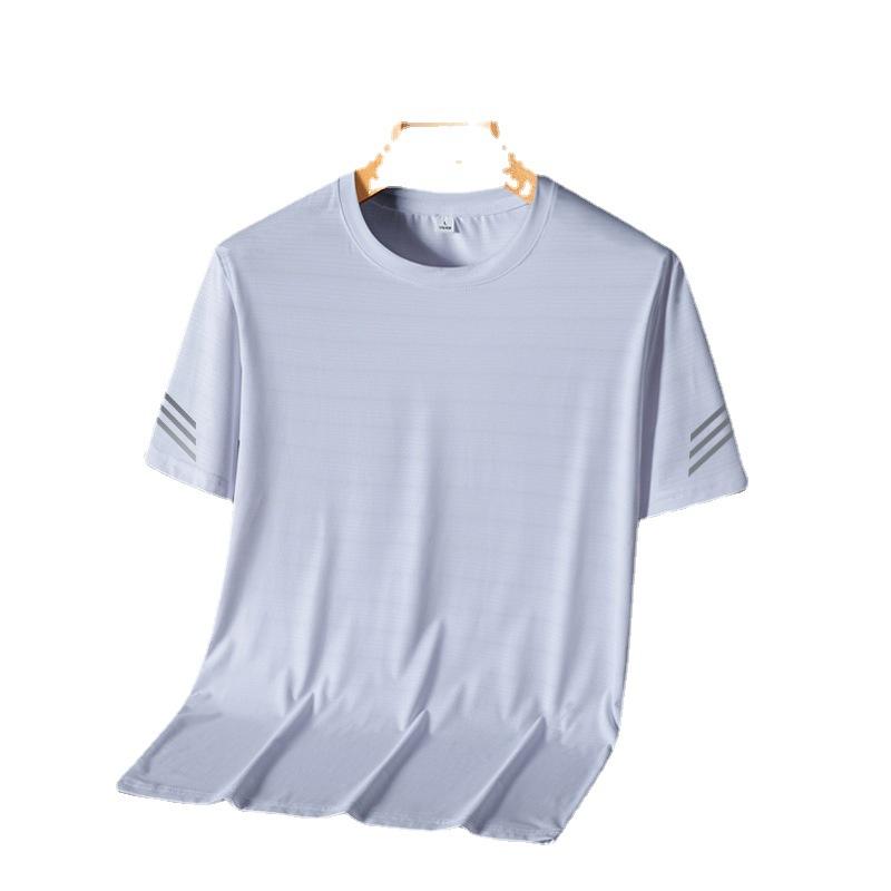 Καλοκαιρινό ανδρικό μπλουζάκι Sports Casual Ανδρικό με κοντό μανίκι Γρήγορο στέγνωμα Ice Silk στρογγυλή λαιμόκοψη Μισομάνικο φαρδύ μπλουζάκι για άνδρες