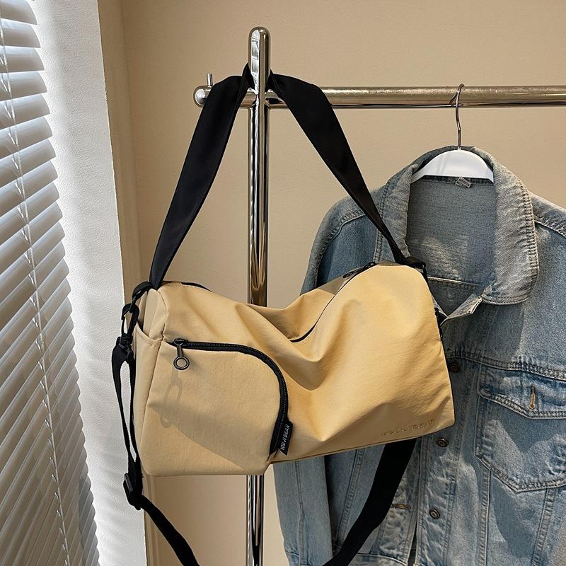 Sports Style Large Capacity Fitness Bag Contrast Color Design Shoulder Crossbody Bag Pillow Bag