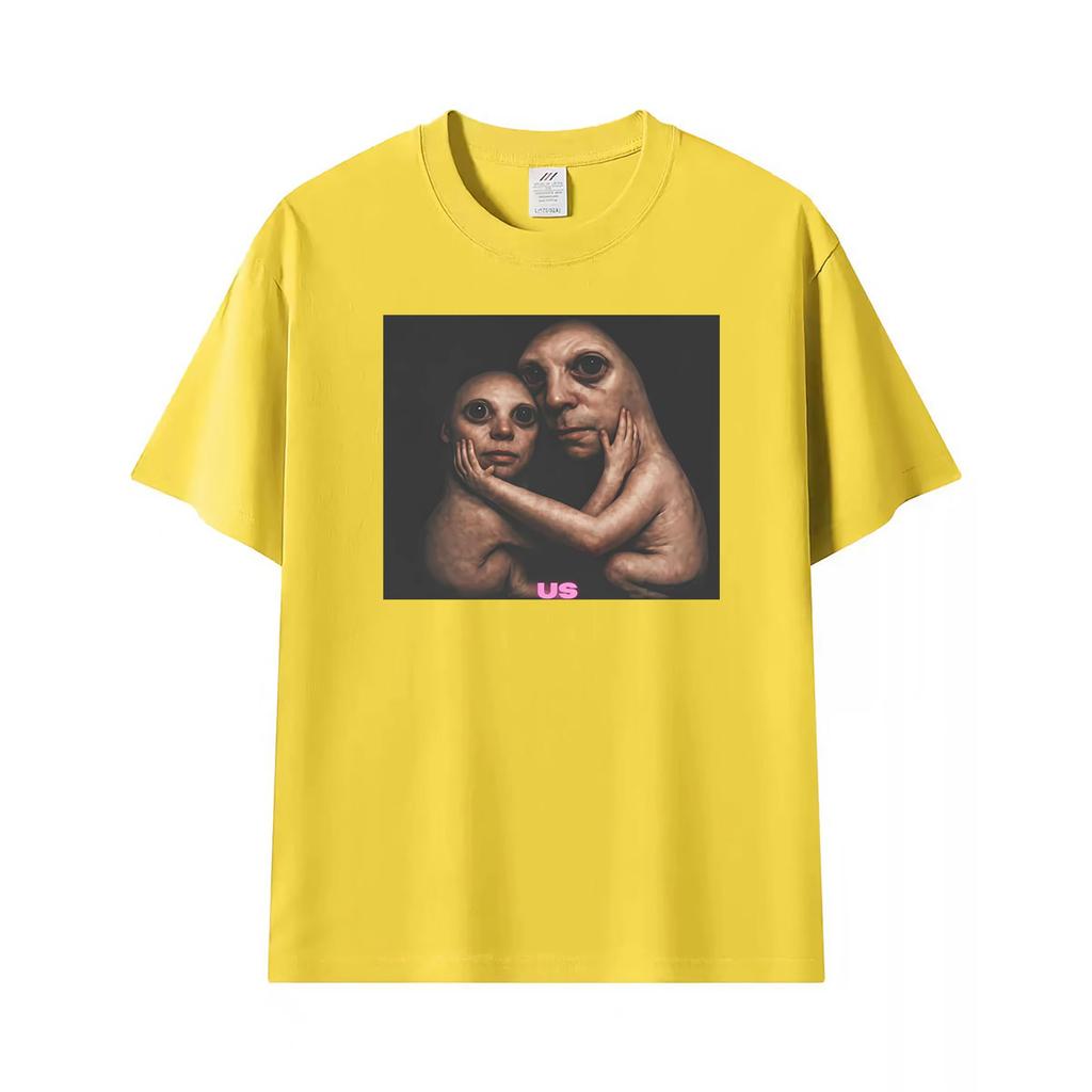 Funny Ai Hugging Meme Us Graphic T Shirts Unisexs Clothing Summer Fashion Classic Tshirt 100 Cotton Oversized T Shirt Streetwear