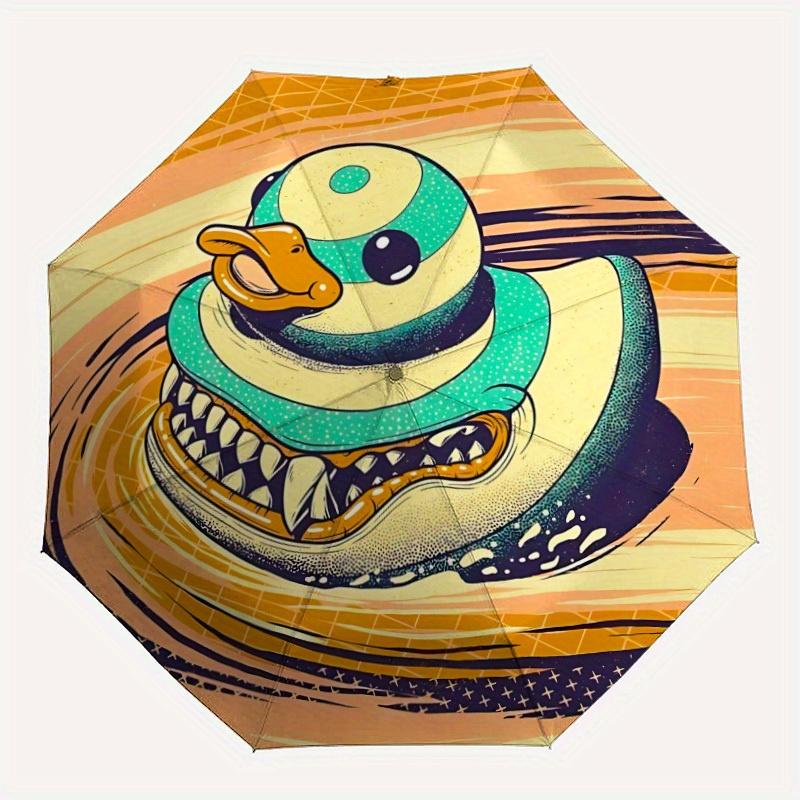 

1pc Duck Snake Automatic Open/close Umbrella, 8-Rib sturdy structure, Portable Travel Umbrella, Parties, Everyday Use, Outdoor Accessory, Ar