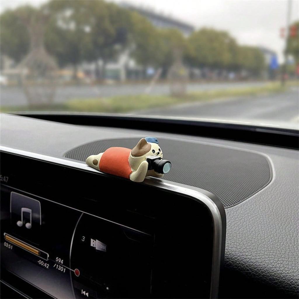 Simpatici Ornamenti Decorativi per Auto in Resina di Gatto Rilassato