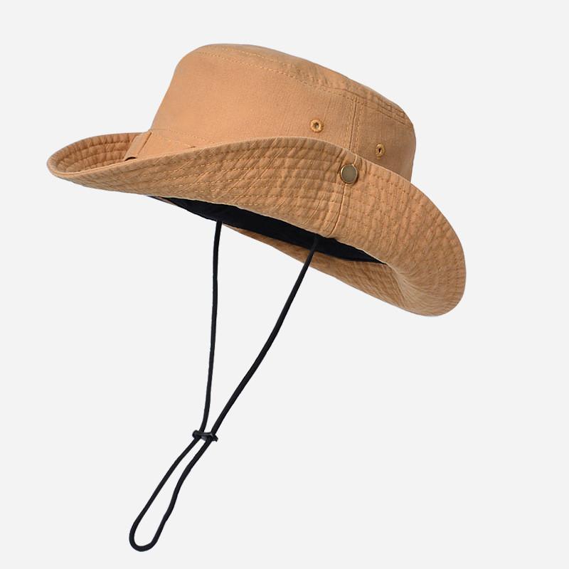 Classic Cotton Fisherman Hat With Wide Brim For Outdoor Sun Protection Summer Casual Wear