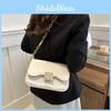 2024 New Fashion Chain Crossbody Shoulder Bag With Lock Buckle Urban Minimalist Style Soft Pu Material