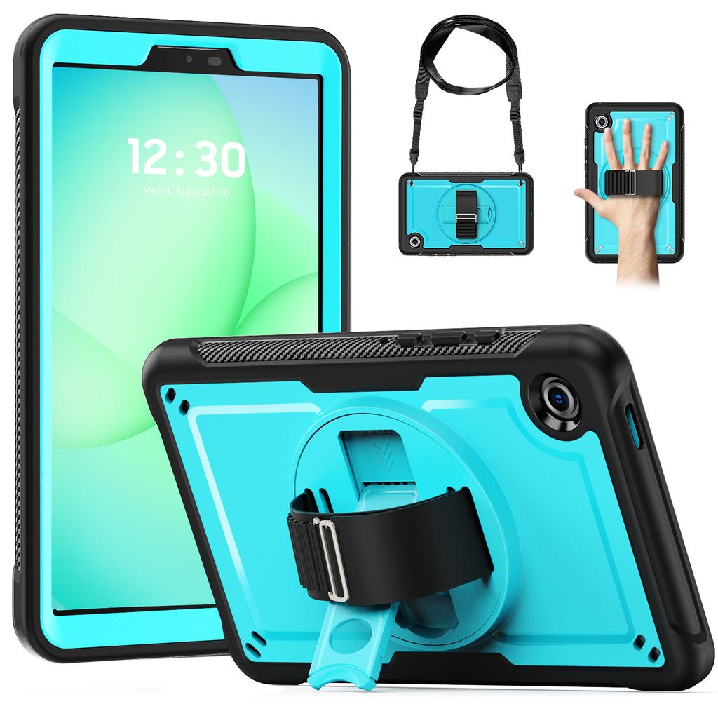 Hybrid Stand Case Universal for Samsung Tab A11 A9 2025 2023 8.7 Inch SM-X133 X135 X110 X115 X117 Rotating Cover Shoulder Strap