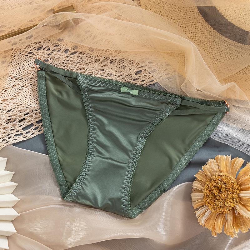 Ice Silk Seamless Women's Panties - Japanese Style, Low Waist, Thin Strap, Pure Desire, Cotton Crotch, Triangle Design