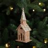 Gold Christmas Hanging Decoration Shimmering Plastic Hanging Pendants Crown Xmas Tree Party Supplies Christmas Tree Ornament