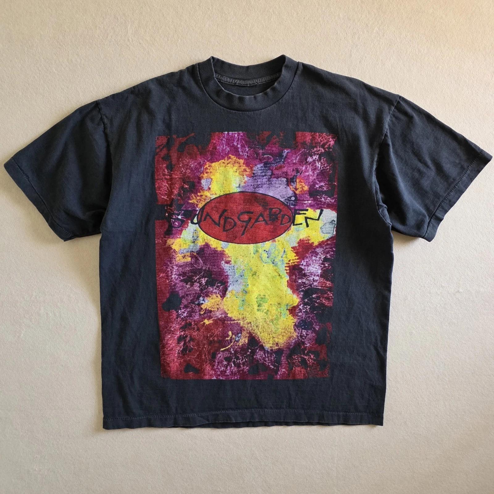 Soundgarden Superunknown European Tour  94 Print Tshirt Tee Faded Black XL 3XL