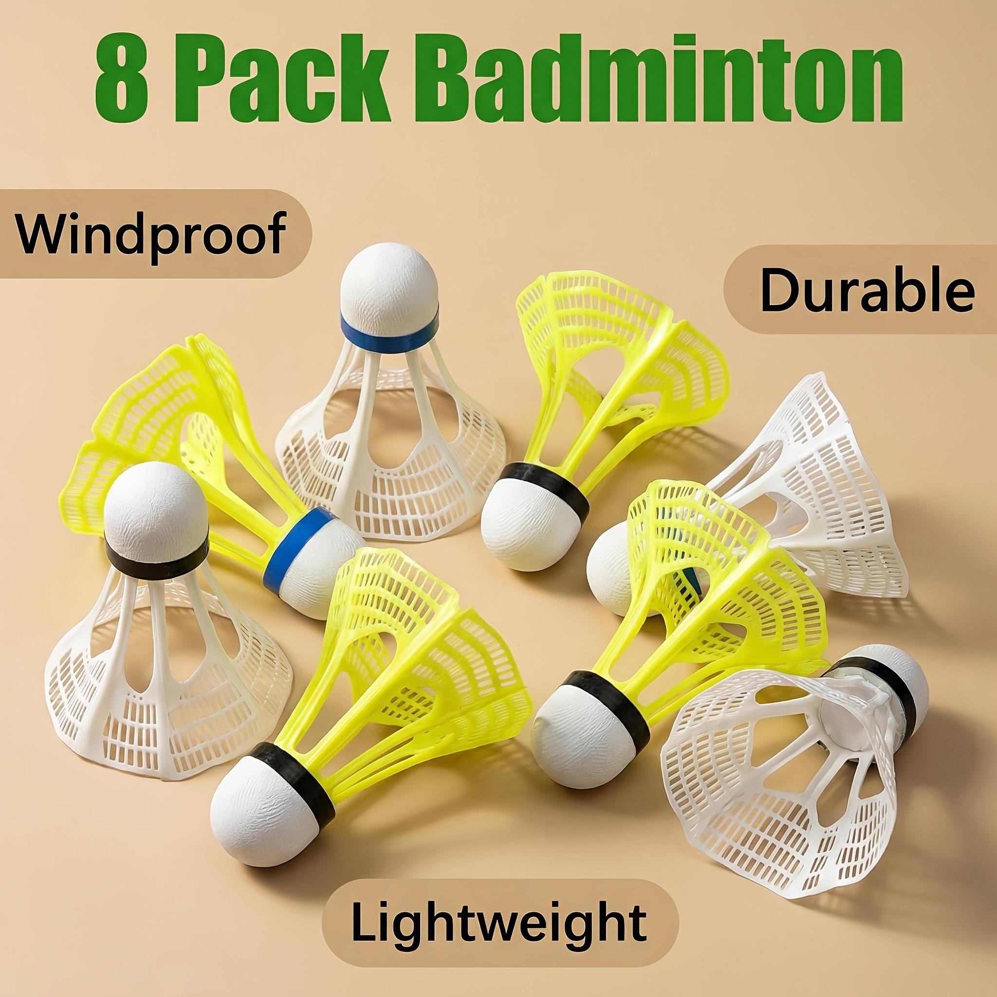 Nylon Windproof Badminton Shuttlecocks Durable Plastic Training Balls with High Elastic Foam Head 8pcs mixed(foam head)