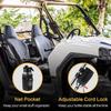 Zusammenklappbarer Fahrrad-Campbecher-Getränkehalter mit Netztaschen und Klettbändern, Verstellbare Becherhaltertasche für Mountainbike