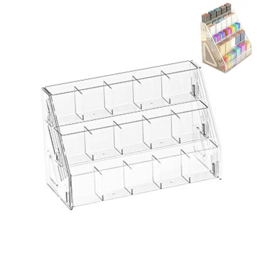 Multi-Layer Stationery Organizer - Transparent PET, Thickened Corners, Sizes Available Dustproof Rounded Cover, Stable, 3  G4E2