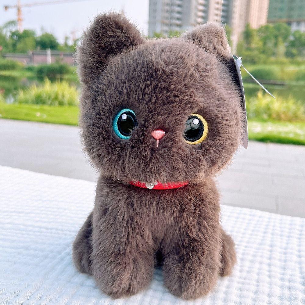 Sitting Pose Kitten Plush Toys Soft Fluffy Stuffed Cat Boys Girls Pet Cat Doll Kids Toy