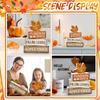 4pcs Wooden Fall Tabletop Decor Maple Leaf Tiered Trays, Rustic Farmhouse Autumn Centerpiece with Block Signs, Christmas Decor