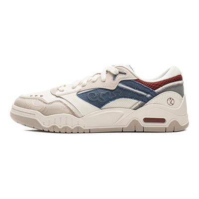 Li Ning Moon White 3 Zapatillas Versátiles Retro Moda Clásico Tendencia Suela Gruesa Antideslizante Absorción de Impactos Resistente al Desgaste Zapatillas Bajas para Skate AGCV077-14