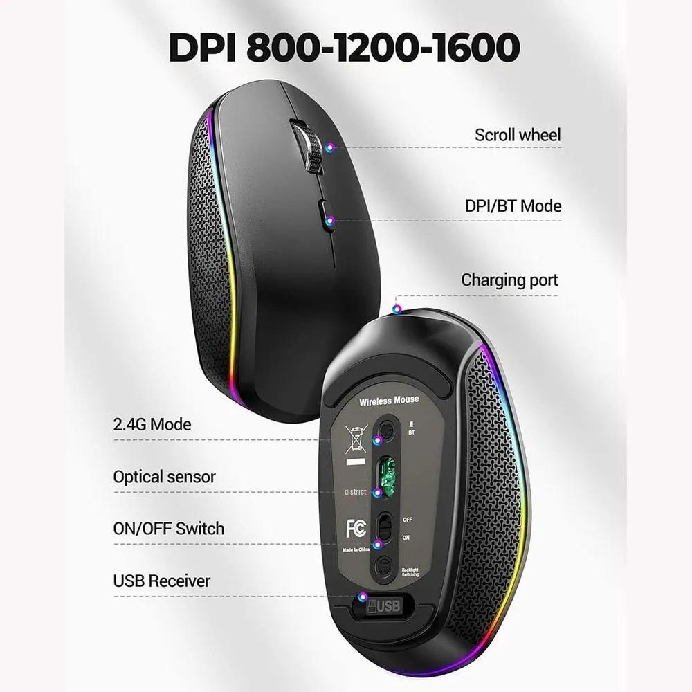 Ultra-thin Backlit Wireless Keyboard & Mouse Set - 2.4G Rechargeable Bluetooth for Office Use