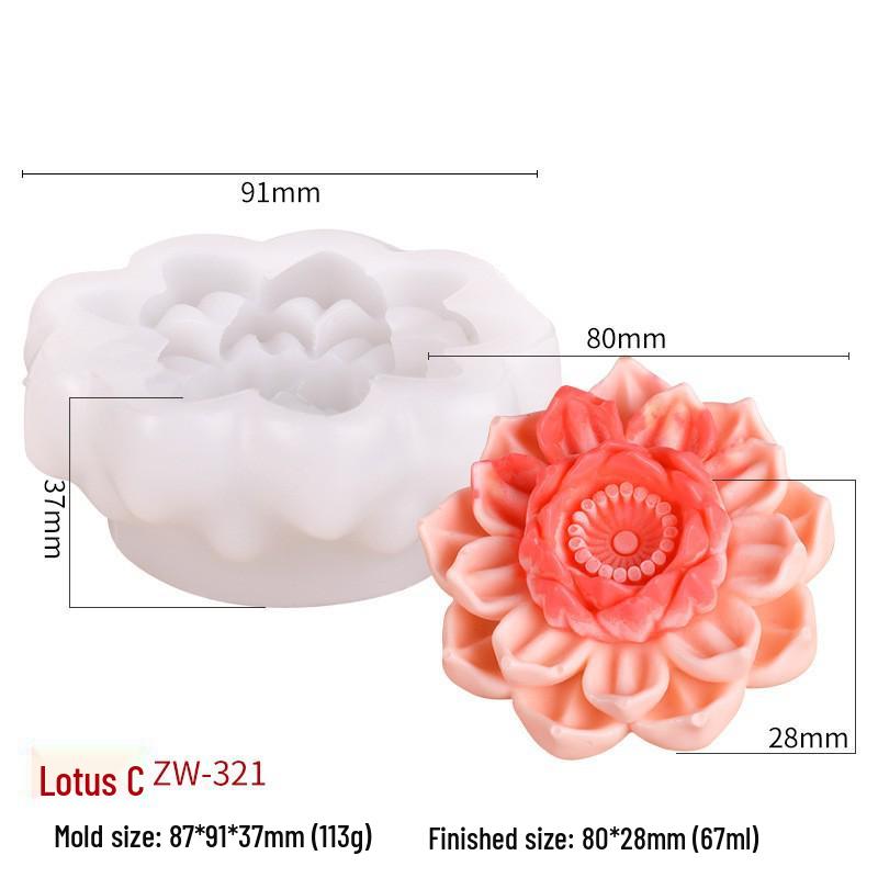 Misong Chinese Lotus Mousse Cake Silicone Mold for Pastries and Pudding