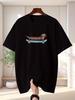 Unisex Dark Grey Tee Lovely Dachshund Skateboard Cartoon Print Crew Neck Short Sleeve Summer Casual Male Cotton Street Daily Top
