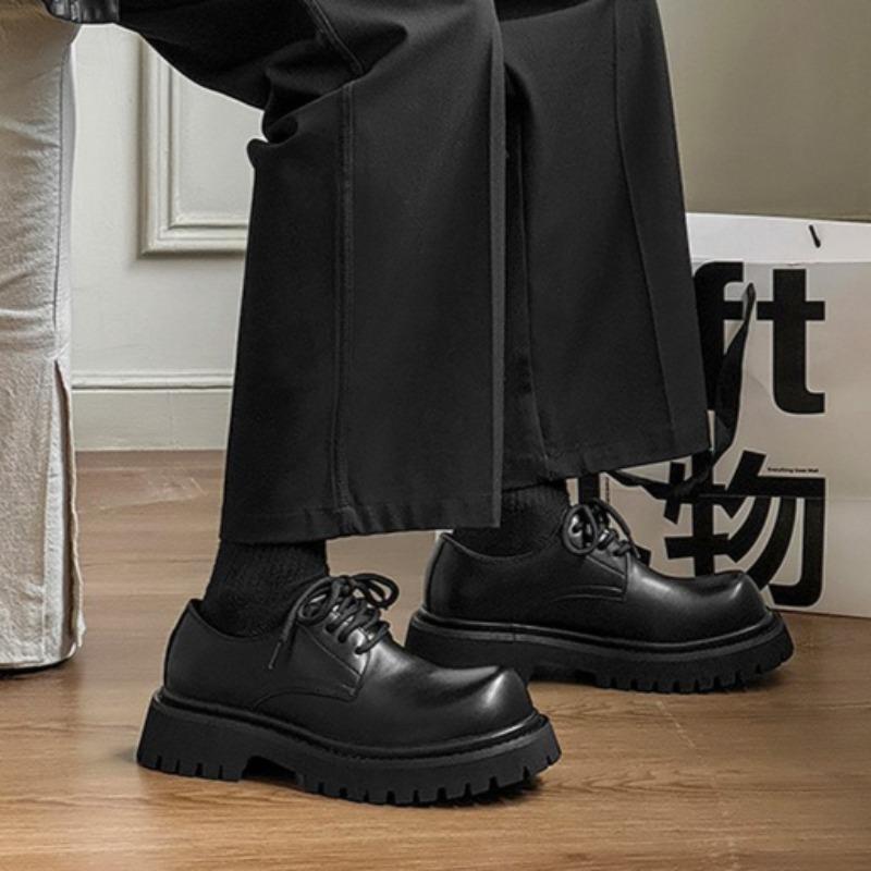 Fashion Platform Derby Shoes for Men with A High-end and Niche Design,height-increasing Insoles Mens Leather Shoes British Formal Shoes