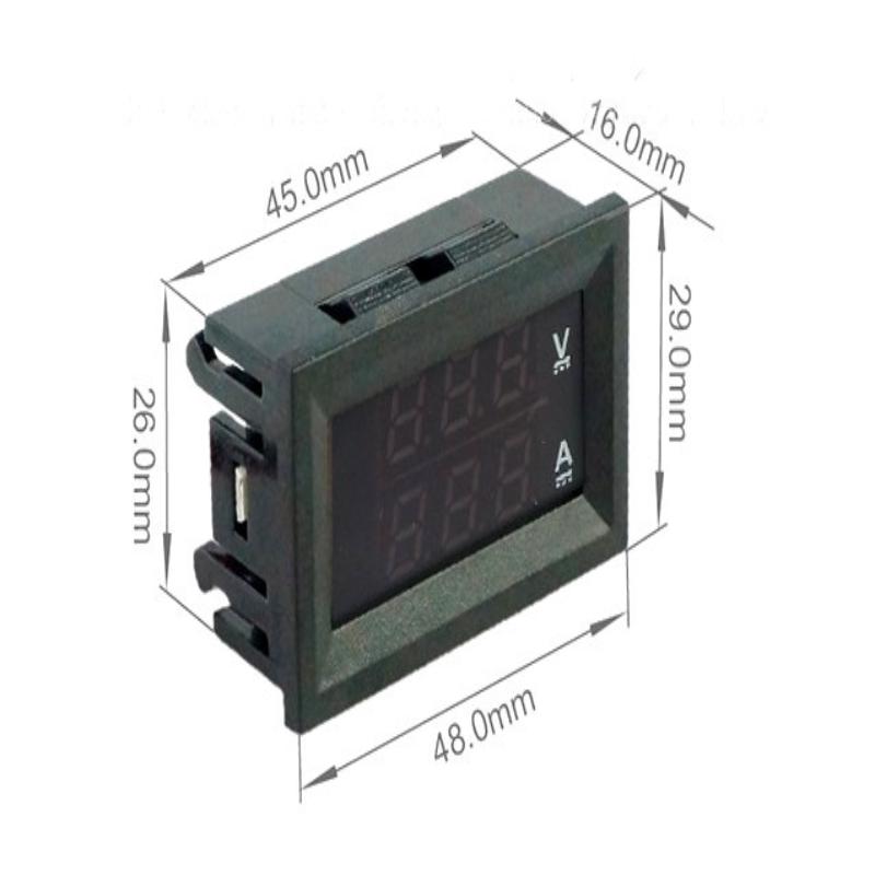 1 Set 100V 10A 50A 100A Voltage Current Meter Tester Digital Voltmeter Ammeter 0.28In Dual Led Display Panel With Connect Wires