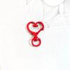 Peach Heart Candy Color Spray Paint Keychain Clasp—DIY Heart-Shaped Connector Ornament
