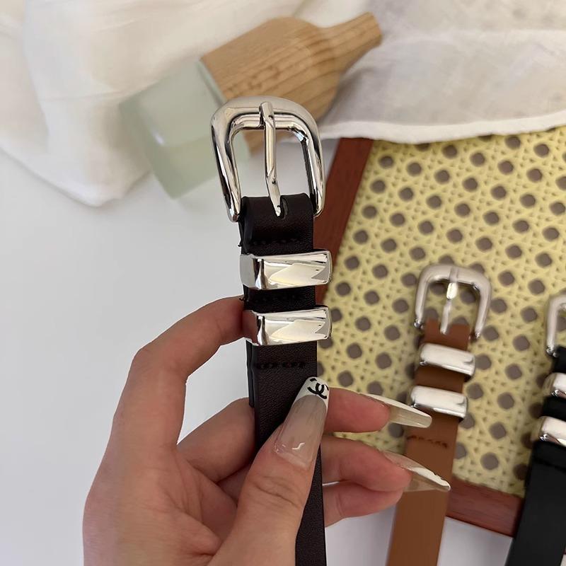 Retro Small Belt for Ladies, Ins Style, Versatile Denim Belt, Thin Black Decoration, Simple Belt, Soft Belt for Women