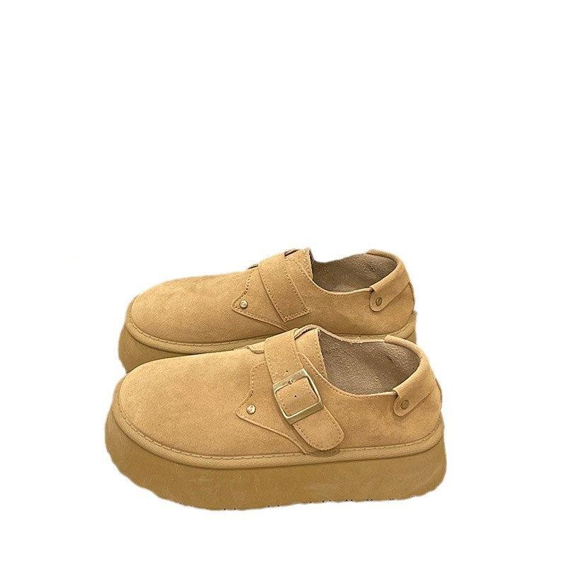 Retro soft-faced soft-soled single shoes 2025 autumn shoes fashionable versatile flat-soled women's shoes one-pedal Doudou shoes 9001