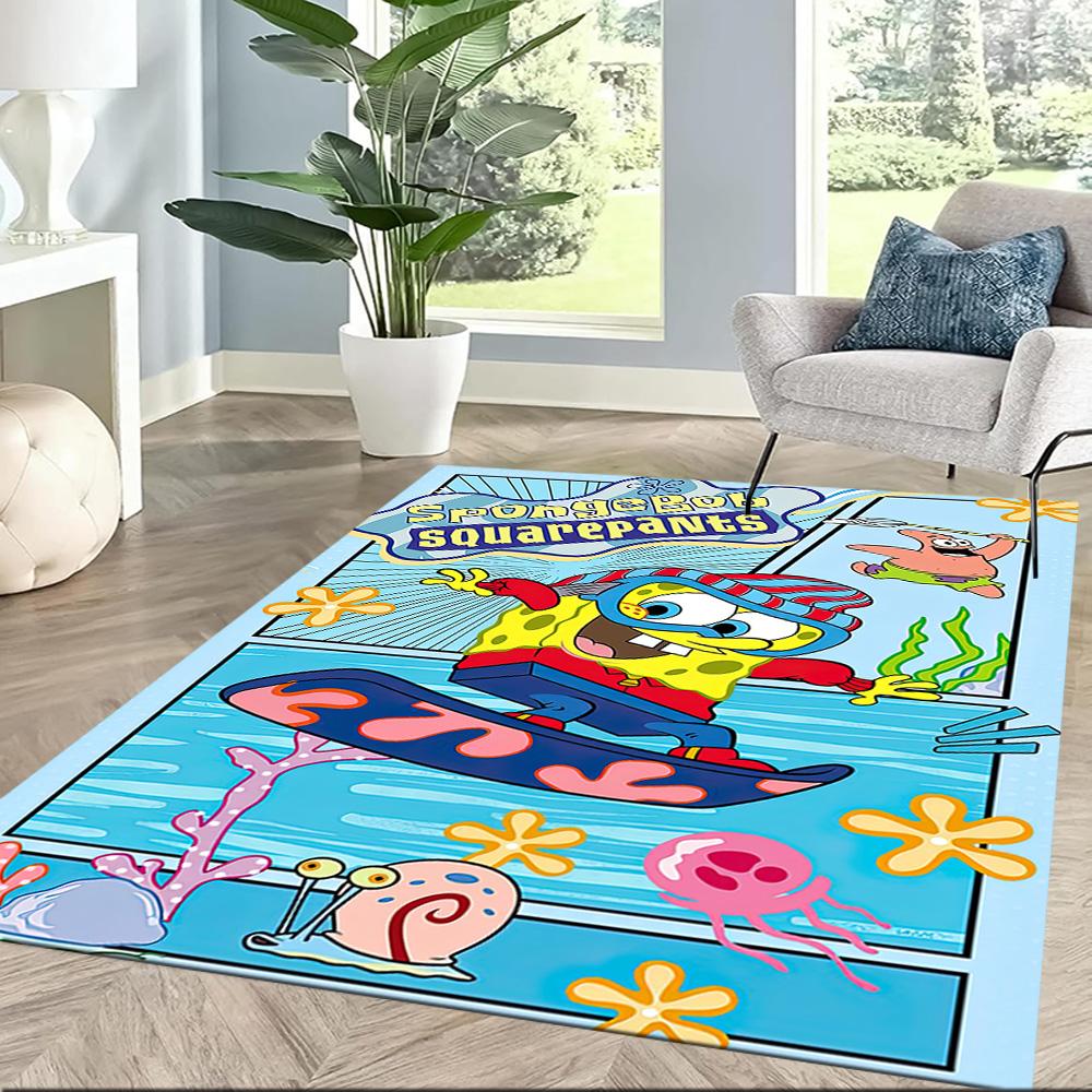 Spongebob And Friends Adventure Square Rugs Are a Great Choice for Living Rooms, Bedrooms, Home Décor, and As Gifts.