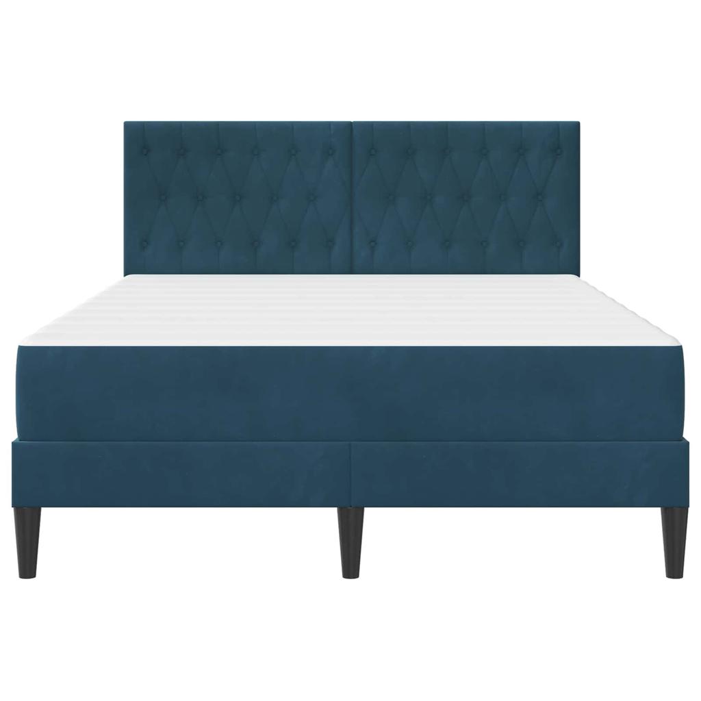 Bed Frame with Mattress and Headboard Blue 120 x 200 cm Velvet