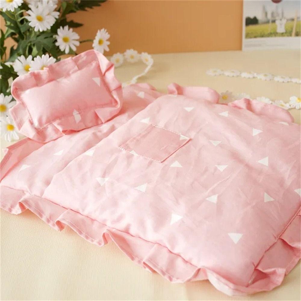 Doll Clothes Miniature Bed Sheet With Pillow Doll Bedding Four Piece  Doll House Accessories