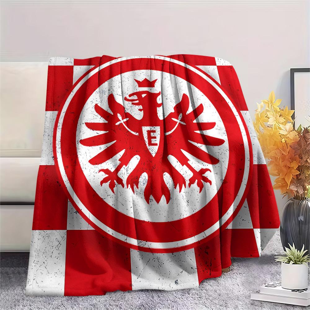 Eintracht Frankfurt Print Flanelldecke, Hohe Qualität, Bequem für Alle Jahreszeiten, Heimdekoration, Wärme und Komfort, Perfekt für Weihnachtsgeschenke 80cm x 120cm